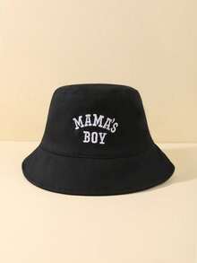 1顶白色刺绣妈妈图案婴儿渔夫帽，保暖舒适 - 彩色 - 查看 7