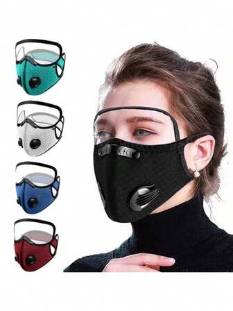 1pc Cycling Sports Protective Face Mask, Motorcycle Electric Bike Windproof Sunscreen Full Face Cover For Men & Women, Detachable Filter Dust-Proof Protective Face Mask With Adjustable Strap