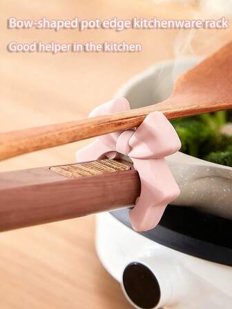 Kitchen Bow Silicone Spatula Rack, Kitchen Anti-Overflow Soup Spoon And Kitchenware Placement Spatula Rack, Storage Rack