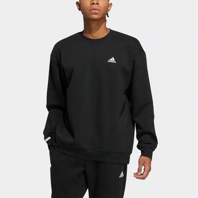 Adidas Sudadera unisex de invierno 2025, estilo nuevo, de forro polar, cálida, holgada, con cuello redondo, modelo IB2774