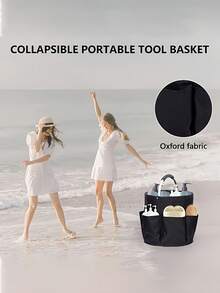 Oxford Cloth Bucket Tool Organizer Bag Multi-Compartment Portable Tool Storage Bucket Bag Garden Tool Organizer, Storage Basket With 6 Compartments And Large Central Compartment, Foldable For Space Saving With Carry Handle, Necessary Gardening Accessory For Home Multifunctional Storage Basket For Cleaning, Traveling - Multicolor - View 8