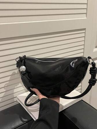 A Brand-New, Fashionable, Versatile And Stylish Single-Shoulder Crossbody Bag, A Simple And Elegant Solid Color Crescent-Shaped Bag, Suitable For Daily Travel And When Going Out