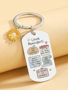 1Pc Fun Inspiration Gift Keychain - You Are Enough Keychain, Reminder Keychain, Men's And Women's Inspiration Gifts Valentine's Day Car Accessories Bag Charm School Letter Cute Goth Y2k - Multicolor - View 10