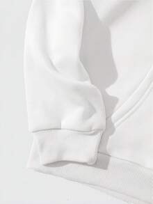 Heart-Print Game Controller Sweatshirt With Kangaroo Pocket And Drawstring - White - View 4