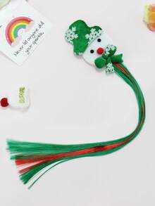 Clips para el cabello con diseño de muñeco de nieve y copos de nieve verdes navideños, accesorios de cabello navideños con muñeco de nieve lindos, adecuados para usar en Navidad, accesorios de cabello versátiles navideños
