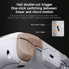 AJAZZ GP100 无线游戏手柄，全机械可拆卸按键，双扳机键，双偏心震动，4 级震动，6 轴陀螺仪传感器，动态 RGB 灯效，超低延迟，宏编辑键，可充电