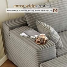 135.4" Cloud Modular Sectional Sofa Couch With L-Shape Chaise,Modern Minimalist Upholstered Couches For Living Room Bedroom,Deep Seat Corner Couch,No Assembly Required (Black,Right Facing Chaise) - Lạc đà - Xem 9