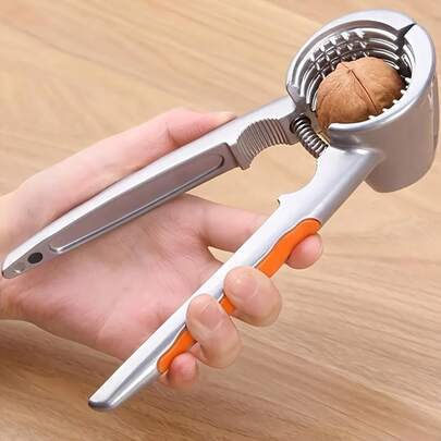 Multi-Functional Nut And Dried Fruit Cracker - Durable Aluminum Nutcracker With Ergonomic Handle Design, Easily Cracks Walnuts, Hazelnuts, And Almonds - Baking & Snack Kitchen Tool