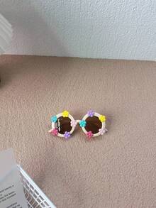 1pc Super Lightweight Children's Glasses, Comfortable For Boys & Girls, Fashionable For Photos, Parties, Cycling, Travel, Floral Design, Round Frame, Unique Wear - Children's - View 12