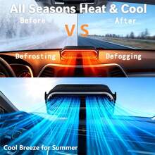Dazone Portable Car Heater Electric Heating Fan Defogger Defroster Demister Cooler 12V 150W  Electric Car Heater & Defroster Rapid Heating Cooling Fan For Vehicle - Black - View 8