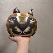 Floppa Head Plush, Mini 4 Inches Caracal Cushion Cute Brown Cat Stuffed Animals Soft Plushies, Kitten Plush Throw Pillow Doll Toy Christmas Gift For Friends, Room Decoration - 駝色 - 查看 10