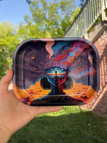 1 rolka blachy białej z nadrukiem w stylu kreskówkowym, wielokolorowa, tacka do przechowywania, akcesorium do palenia, wymiary 18 * 14 cm, prezent świąteczny. - Wielokolorowe - Zobacz 10