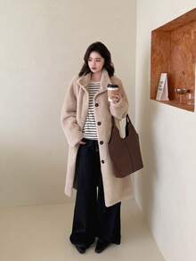 纯色前扣口袋衬衫