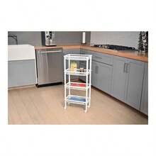 Estante De 4 Niveles con Ruedas, Organizador Multiusos Carrito De Cocina - inicial - Ver 6