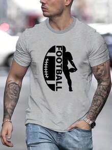 Camiseta con estampado de rugby, camisetas para hombres, camiseta de manga corta casual para el verano - Blanco - Ver 7