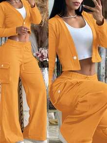 New Women's Suit - Elegant And Grand, Suitable For Dates, Daily Work, Vacations And Travels. - Màu vàng - Xem 3