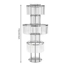 Modern 5-Tier Wedding Flower Stand, 5-Tier Acrylic Crystal Flower Stand, Wedding Vases Centerpieces, Crystal Vases, Elegant Flower Display Holder For Weddings, For Parties, Events Decoration(Round Pedestal, Silver/Gold) - 銀色 - 查看 2