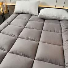 Extra Thick & Warm Mattress Pad - Feather Filled, Can Replace Pillow Topper, Gusset Box Design, Fits 8-21 Inch Deep Pockets, Plush & Supportive, Hotel Quality, White, Blue, Gray, Great For Halloween, Christmas, Everyday Holiday Gifts! - Light Grey - View 7