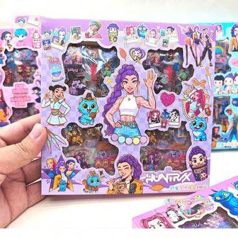 1 st KPOP Anime Transparent PET Dekorativt klistermärke, Lämplig för kontorsmaterialdekoration, julklappar, julklappsfyllning, juldekorationer, slumpmässig stil