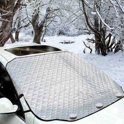 Magnetic Windshield Cover 147 * 116cm Waterproof Thicker Material For Standard Cars