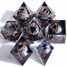 Sharp Edge Dice Set, Liquid Core Polyhedral Dice, Suitable For (D&D) Games, Unique Christmas Gift - Multicolor - View 12