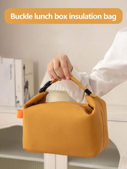 Bolsa de almuerzo aislada con cierre a presión minimalista, bolsa para caja bento, bolsa térmica. Portátil, multifuncional, de moda, adecuada para negocios, estudiantes, trabajadores de oficina. Elegante, práctico, alta relación calidad-precio, calidad garantizada, duradero, ligero, gran capacidad, fácil de limpiar.