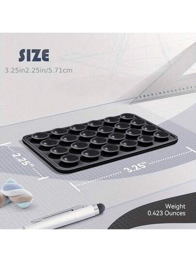 3/5 piezas Soporte de teléfono móvil cuadrado de silicona de múltiples usos con ventosa, ventosa de 24 orificios con fuerte adherencia, 1/10/20/30/40/50/60 piezas, adecuado para diversos escenarios para evitar que el teléfono se caiga, utilizado para video, vibración y accesorios de teléfono para autorretratos