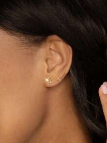 1 Pair Name Charm Earrings By Caitlyn Minimalist Gothic Style Stud Earrings Handmade Custom Jewelry Personalized Gift For Friend - Frosted-gold - View 6