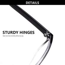 6副经典方形老花镜，铆钉眉框设计，时尚渐变色，超轻镜框佩戴舒适，适合休闲、日常、办公和阅读。 - 3黑白+3漸茶 - 查看 8