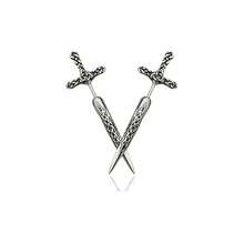 Gothic Sword Earrings For Women,Rhinestone  Pirate Earring,Punk Sword Front Back Stud Earrings Goth Jewelry For Halloween Costume Renaissance Accessories{Inchcolor_nameinch:InchSilverinch} - Silver - View 1