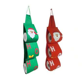 1pc Santa Claus Tissue Box Cover, Christmas Felt Toilet Paper Holder, Non-Woven Fabric Decorative Tissue Box, Christmas Storage Bag, Christmas Gift