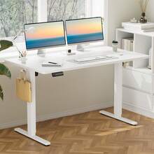 Sweetcrispy Electric Standing Desk, Height Adjustable Sit Stand Up Desk, Computer Workstation Rising Home Office Gaming Table With Memory Preset Splice Board - Xem 2
