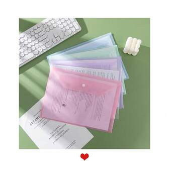 5 piezas de bolsas transparentes tamaño A4 para documentos, bolsas de almacenamiento con cierre a presión de gran capacidad y grosor, carpetas de archivos de alta calidad