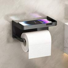One No-Drill Toilet Paper Holder, Wall-Mounted Drawer Toilet Paper Holder With Phone Holder, Made Of Plastic, A Must-Have For Christmas And Halloween. Bathroom Bathroom Accessories Bathroom Tools - Multicolor - View 8