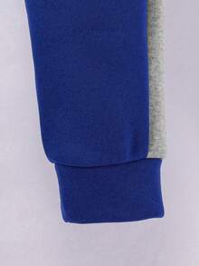 Boys' Letter Print Baseball Jacket And Pants Set - Blue - View 7