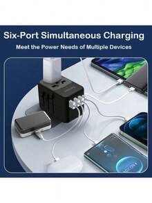 PHILIPS SPS1003A/93 GaN Global Adapter Power Strip With PD45W Type-C Fast Charging, UK & EU Standard Compatible, Portable For Travel - View 5