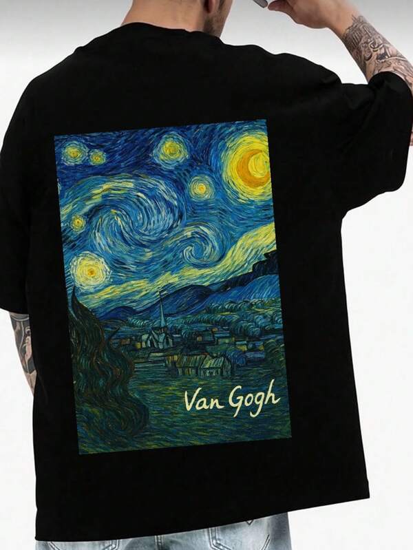Camiseta Lançamento Van Gogh A Noite Estrelada T-Shirt Uniseex Camisa Algodão Premium Envio Imediato