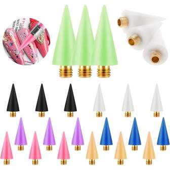 16/21Pcs Nail Rhinestones Picker Replacement Wax Head Tips Rhinestone Picker Tool Wax Tip For Nail Dotting Pen