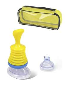1 dispositivo + 1 máscara grande + 1 máscara pequeña + bolsa de almacenamiento, dispositivo antiahogo, dispositivo de rescate por ahogo para adultos, dispositivo portátil de succión de vías respiratorias, dispositivo de Heimlich para kit de primeros auxilios en el hogar y viajes