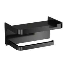 1pc Self-Adhesive Toilet Paper Holder, Plastic Powder Coated Multi-Purpose Bathroom Tissue Dispenser + Storage Rack 2 In 1, Waterproof, Easy To Install Wall-Mounted Accessories Bathroom Accessories Bathroom Tools