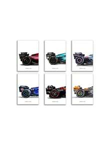 Car Posters Classical Supercar Prints Vintage Racing Car Canvas Painting For Boys Room Pictures Wall Dr Living Room Aesthetics Bedroom Office (Unframed,8*10inch,6pcs),27270429 - 珊瑚橙 - 查看 1