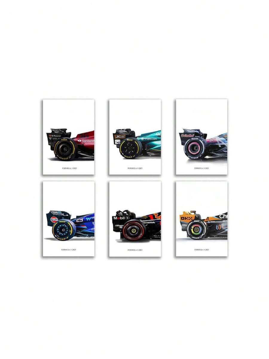 Car Posters Classical Supercar Prints Vintage Racing Car Canvas Painting For Boys Room Pictures Wall Dr Living Room Aesthetics Bedroom Office (Unframed,8*10inch,6pcs),27270429 - 珊瑚橙 - 查看 1