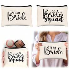 Bride Party Makeup & Travel Organizer Bag - Makeup Canvas Bag Wedding Gift For Bridesmaids, Bachelorette Party Favor - Multicolor - View 1