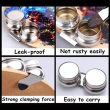 EstiloTendenciaHilitand 1 Pieza Acero Inoxidable Grande Doble CucharóN Taza De Paleta De Aceite Contenedor Pintura Megilp Trementina Recipiente De Disolvente Con TapóN De RoscaCalidad PremiumVersióN Mejorada - 1 - Ver 5