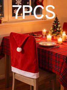 20Pcs/Set Christmas Chair Back Cover 23.6*20in Removable And Washable Dinner Chair Cover For Christmas Dining Room, Kitchen, Living Room Home Decoration Christmas Decorations,Christmas Decoration Christmas Chair Cover Soft Touch Non-Woven Chair Cover Christmas Table Decoration Santa Hat Christmas Gifts - Multicolor - View 23