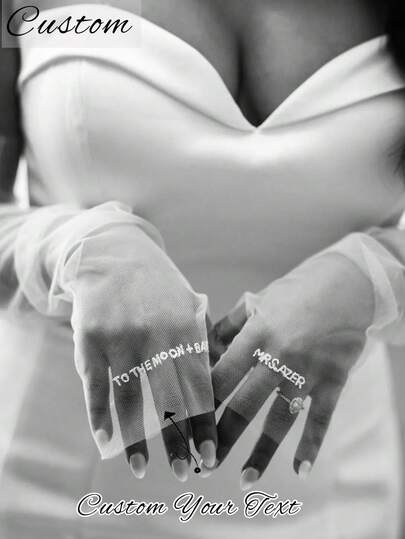 1 Paar personalisierte Hochzeits-Braut-Perlenhandschuhe, individualisierte Brauthandschuhe mit Namen und Datum, Damen lange Mesh-Tüll-Handschuhe, elegantes handgefertigtes Braut-Accessoire, das für verschiedene Anlässe wie Verlobung, Jahrestag, Abendparty, Tanzparty, Hochzeitszeremonie, Opernaufführung, Kostümparty, Geburtstag, Neujahr, Weihnachten verwendet werden kann