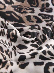 1pc Faux Silk Leopard Print Satin Fabric, Pre-Cut DIY Fashion Sewing Material - Multicolor - View 25