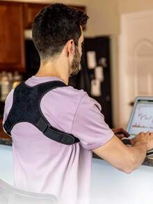 1 Pc-Adjustable Upper Back Brace For Mid, Upper Spine Support, Adjustable Straps To Keep The Posture Straight, Breathable Back Support For Men And Women! Shoulder Brace For Daily Work, Life, Fitness, Workout!