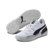PUMA彪馬 Clyde Hardwood Basketball Shoes 平衡 低筒 實戰籃球鞋 男女同款 黑白 - 黑與白 - 查看 3