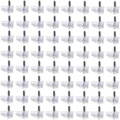 Repisas Flotante 50PCS Clavijas De Soporte De Estante Transparente,Soporte De Plástico Para Muebles Estantes Gabinetes, Kit De Clavijas De Soporte Duradero,Pasadores De Soporte De Estante(5mm)